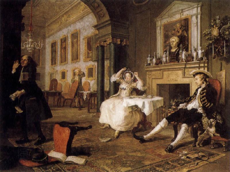 HOGARTH, William Marriage a la Mode:Shortly after the Marriage oil painting picture